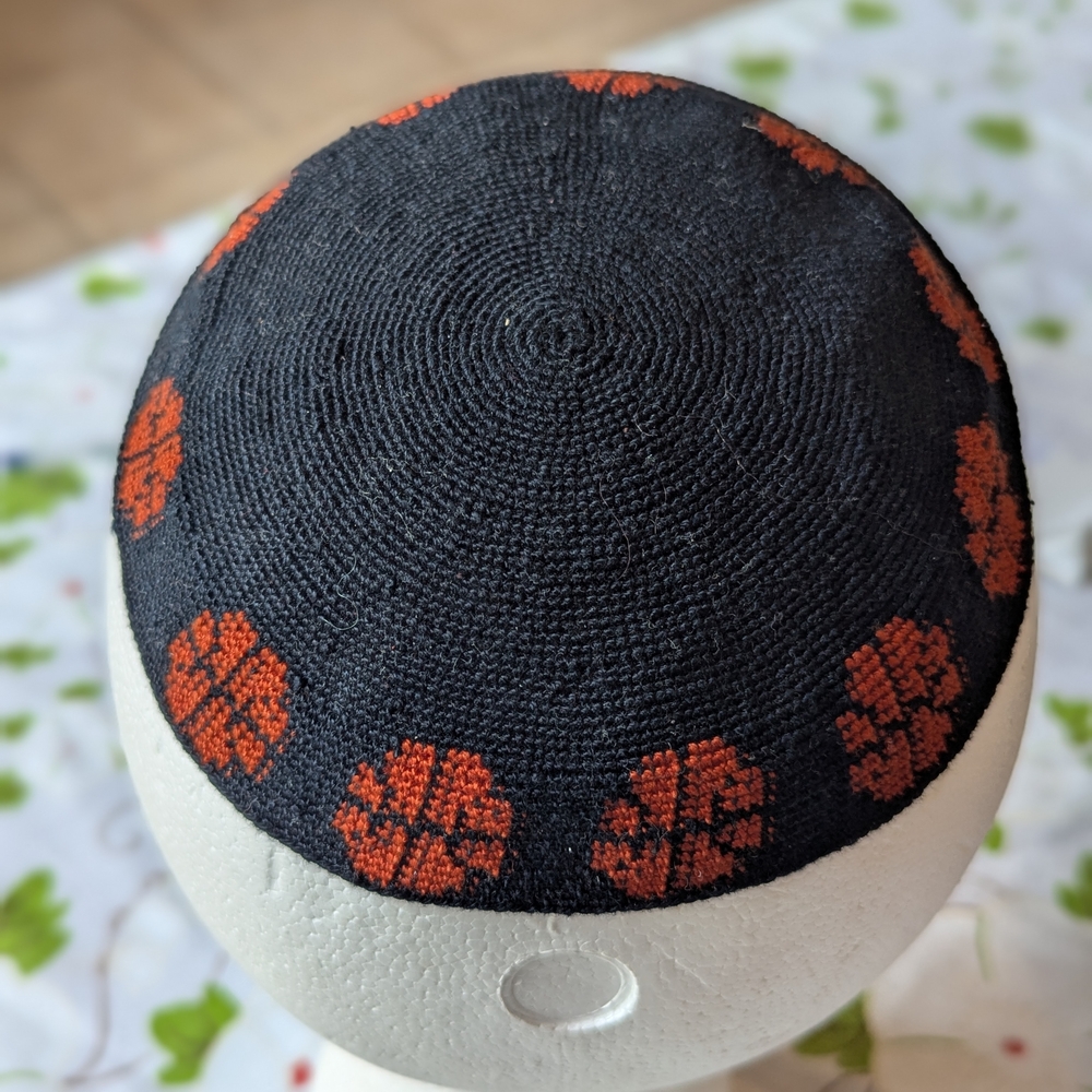 Hand Crafted Black and Orange Men's Hat